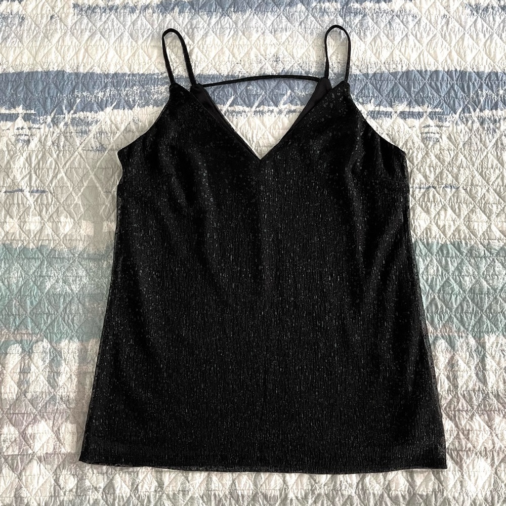 GYPSIES & MOONDUST Black Sparkle Cami Top